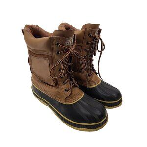 Duck Men's Lace Up High Top Snow Boots Brown Size 8